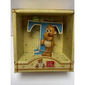Copied - Vintage Gund Thinking Of You Letter T Teddy Bear Display Figurine 1998